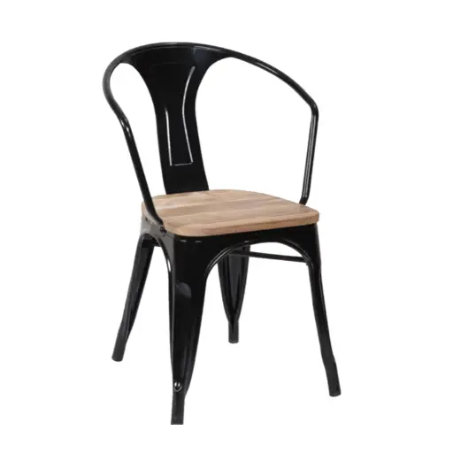 [RF9006-ELM] Tolix Armchair with Elm seat