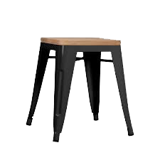 [RF9009-18-ELM] Tolix Low Stool with Elm seat
